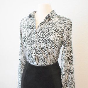 Black & white animal print blouse